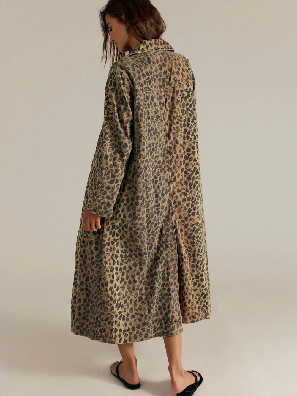 We The Free Monique Denim Duster Cheetah M